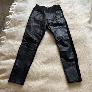 PAIGE Black Leather Textured Pants